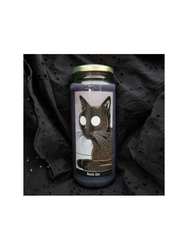 (Kit rituel prêt à utilisation) BLACK CAT Bougie / Chasse la malchance / 7 Days candle